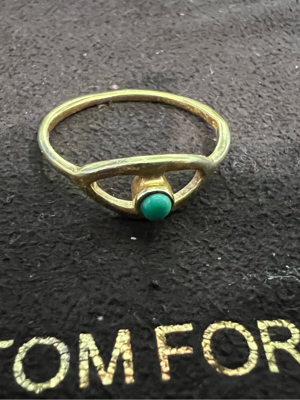 Size 7 vermeil  Ring with Turquoise Cabochon – Women’s Fashion Ring